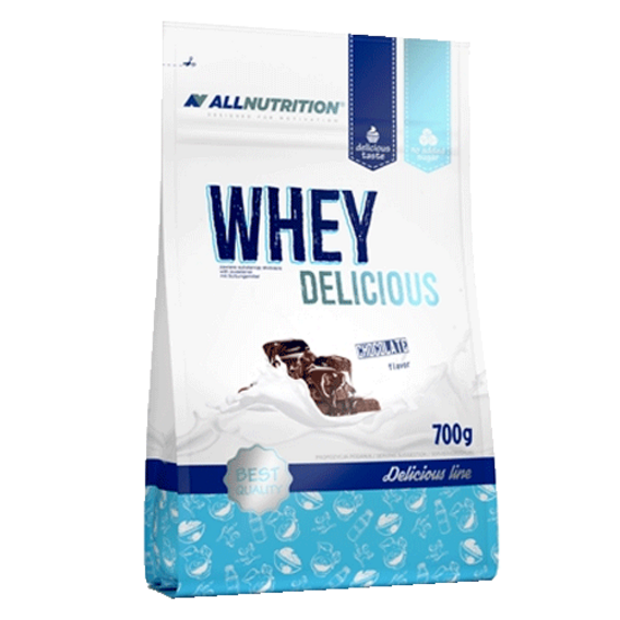 Allnutrition Whey Delicious protein 700 g - jahodový cheesecake