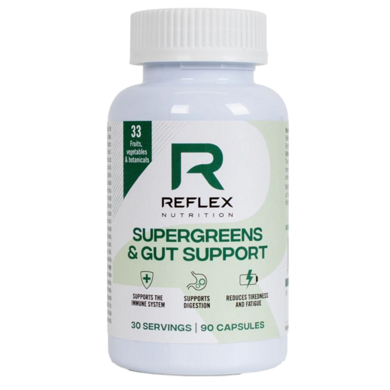 Reflex Supergreens & Gut Support - 90 kapslí
